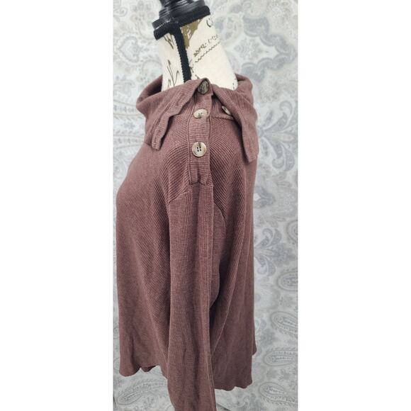 Michael Stars Bibi cowl neck top waffle knit chestnut brown Size 2X Fall Office - Picture 5 of 12